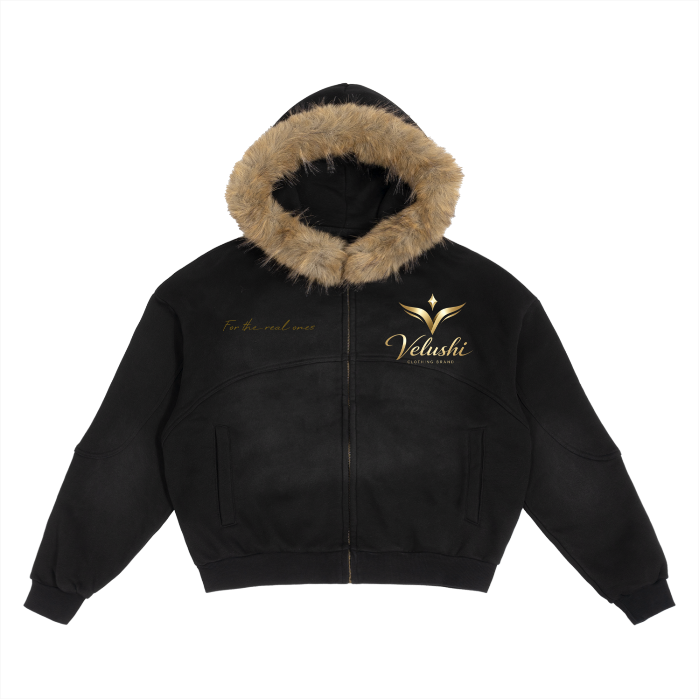 Velushi Real Ones Detachable Fur Hoodie