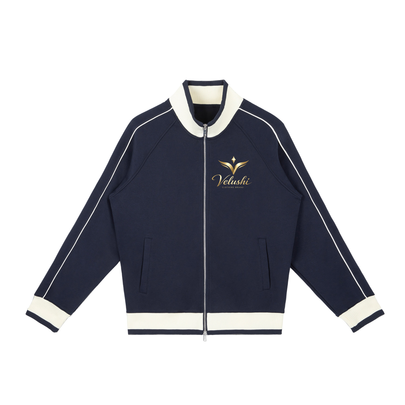 Velishi Real One Block Raglan Sleeve Zip Track Jacket