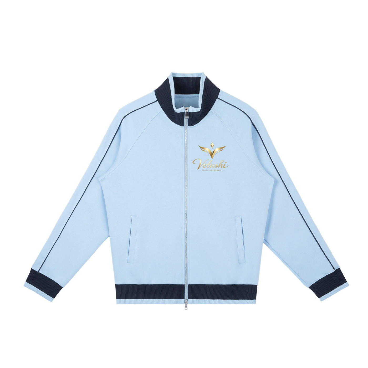 Velishi Real One Block Raglan Sleeve Zip Track Jacket