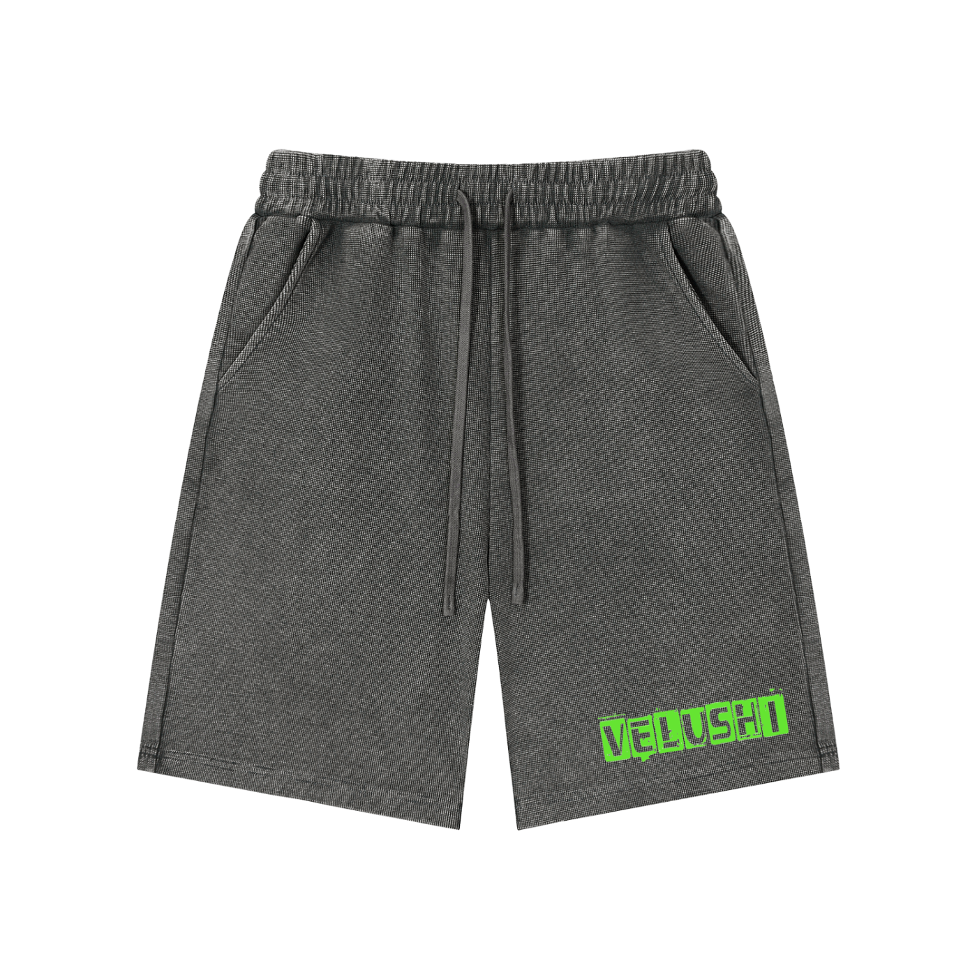 Velushi Real Lime Waffle Knit Shorts