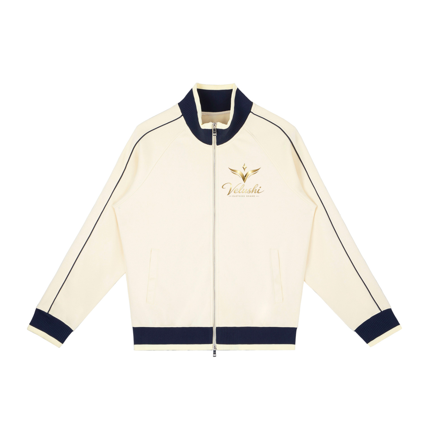Velishi Real One Block Raglan Sleeve Zip Track Jacket